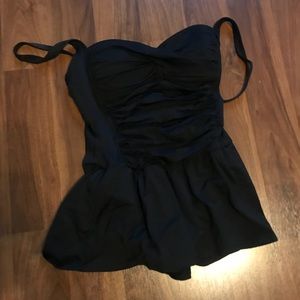 macy's black one piece swimsuit